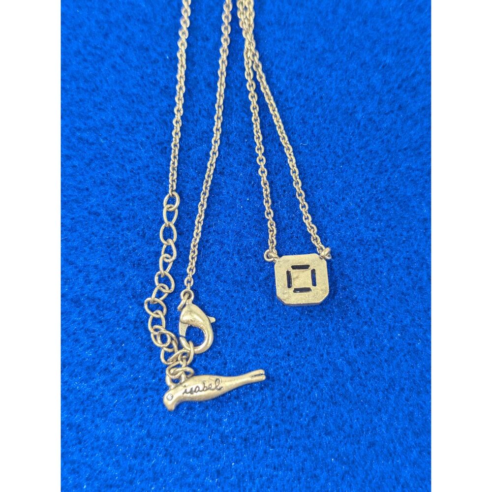 Isabel Square Rhinestone Charm Necklace - Picture 6 of 8